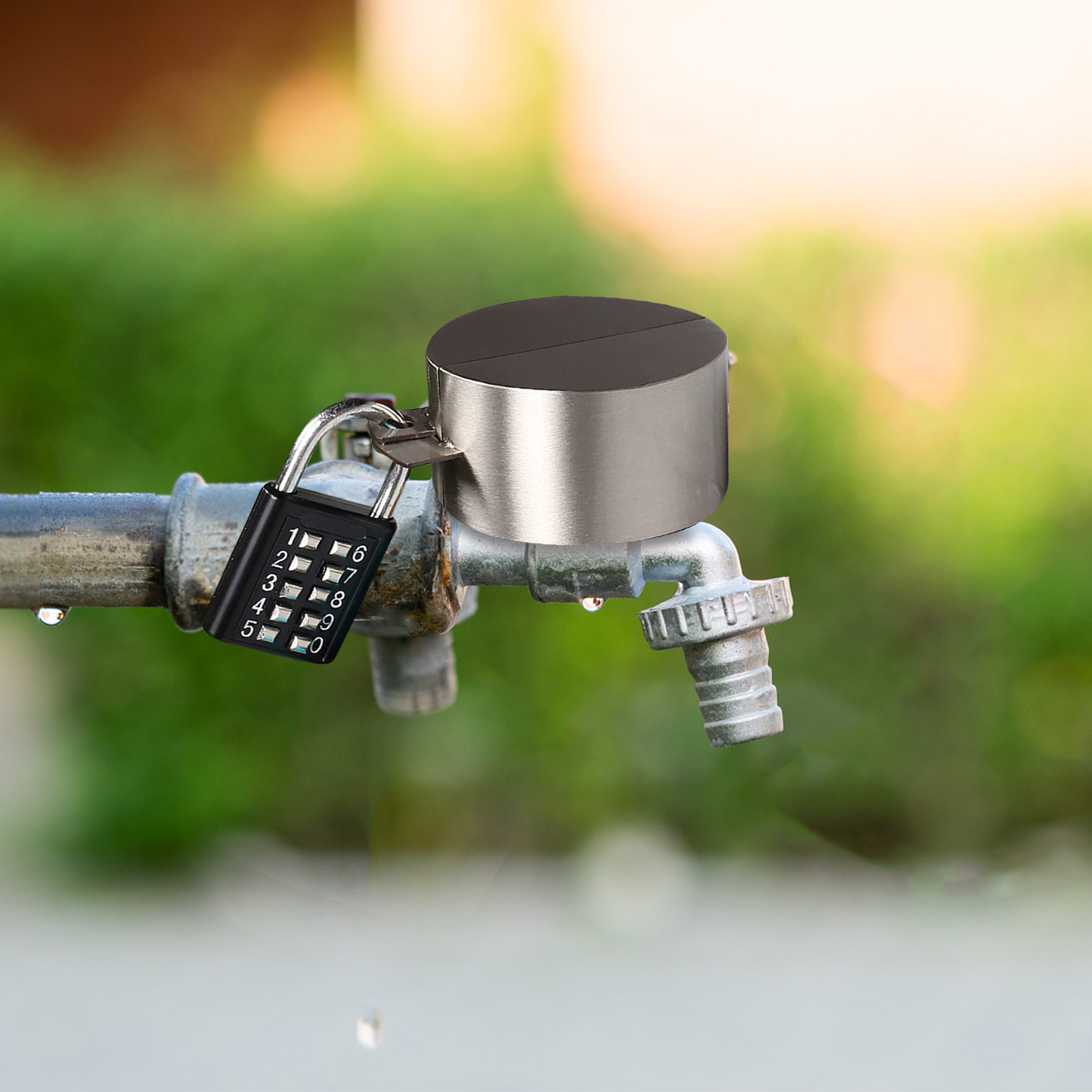 Gardening Tools Water - Lucchetto a combinazione per rubinetto esterno,