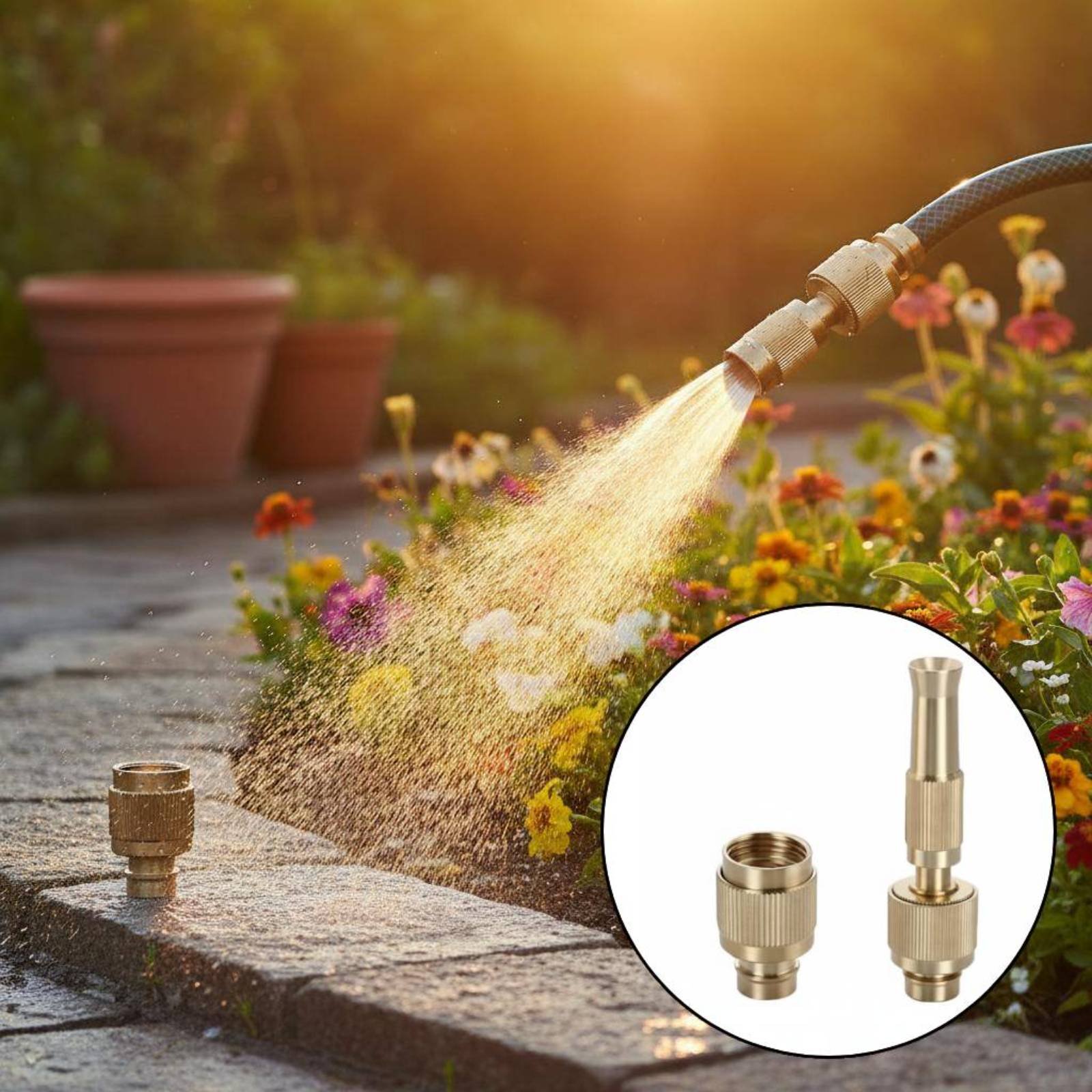 Gardening Tools Water - Connettore Universale in Ottone per Acqua,