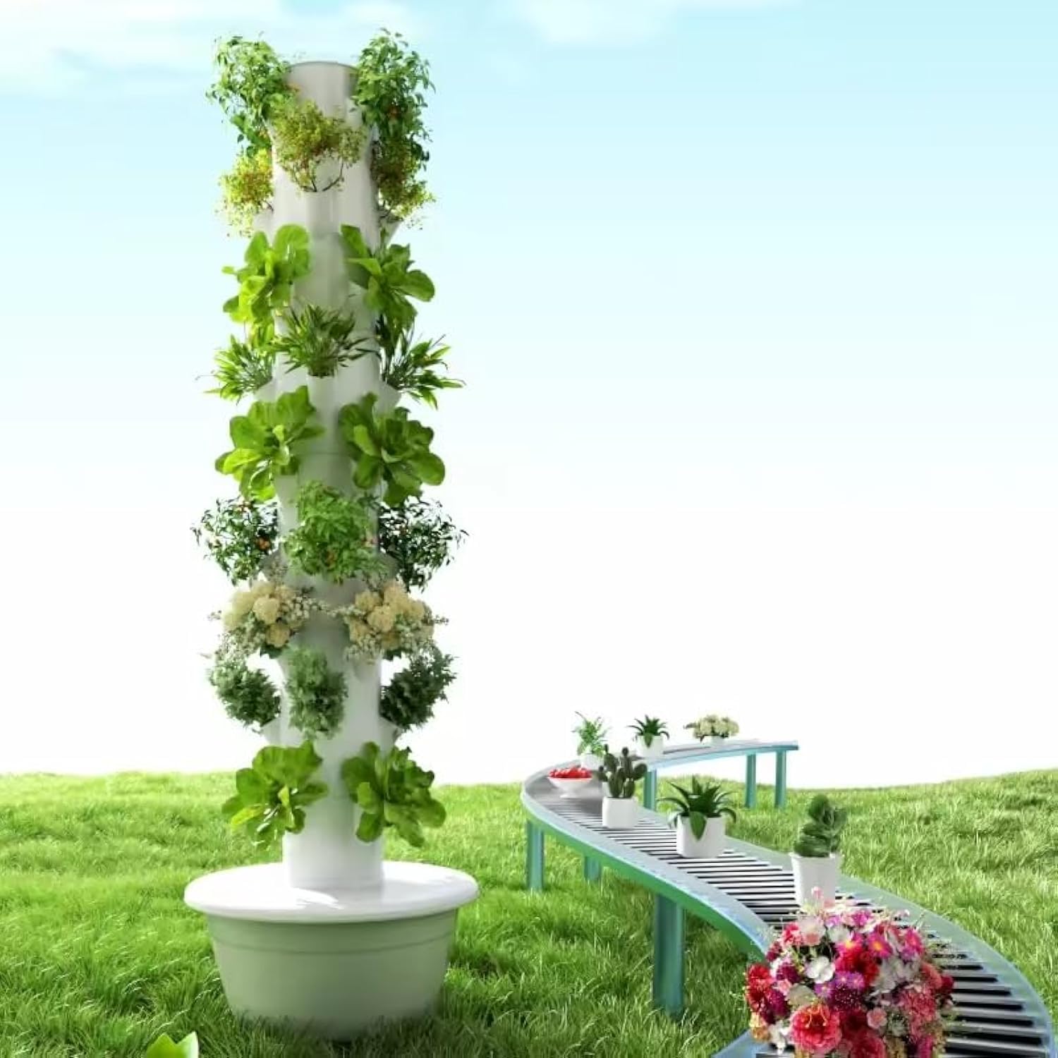 Gardening Tools Plastic - Torre di Coltivazione Idroponica Verticale, Sistema