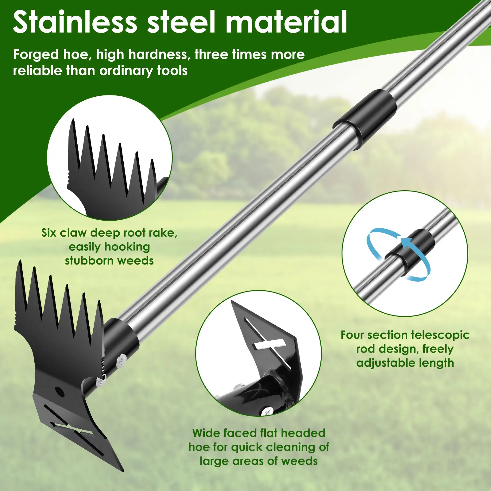Rastrello da giardino in accia - Gardening Tools To Remove Grass recensione e prezzo